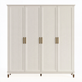 Armoire 4 portes 200 x 60 x 220 cm en bois blanc style classique rangement